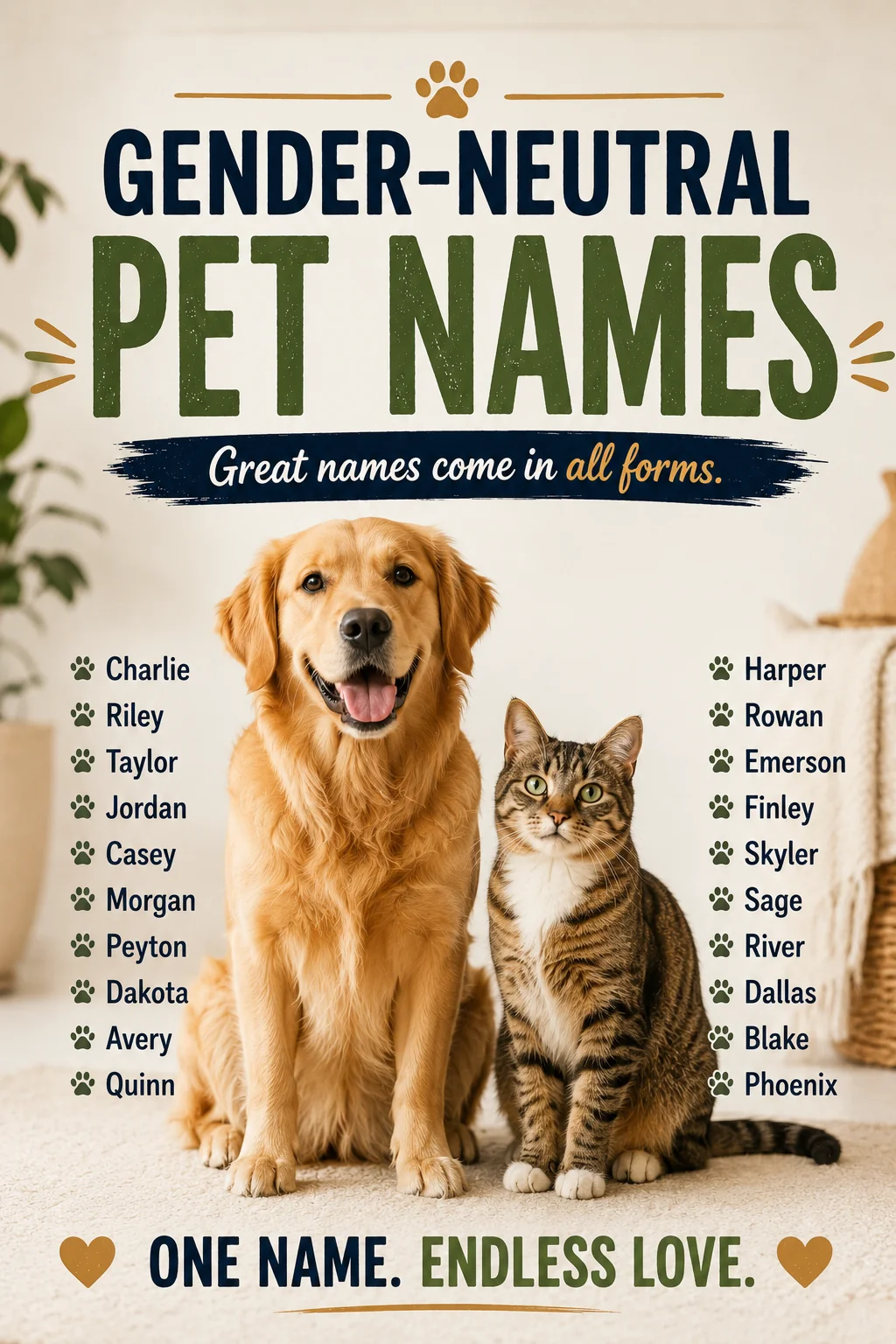 Gender-Neutral Pet Names: 120 Versatile Unisex Ideas