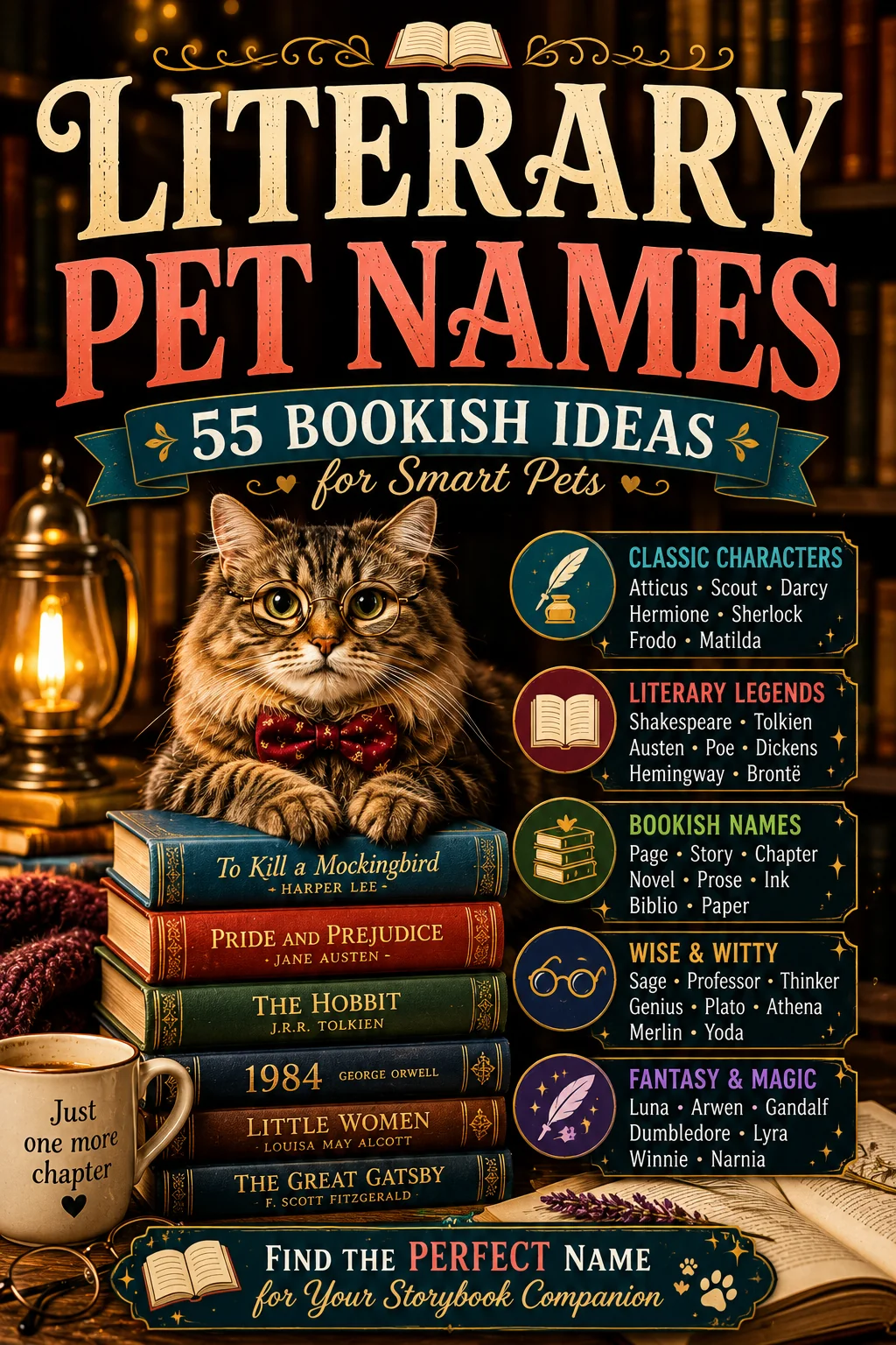 Literary Pet Names: 110 Bookish Ideas for Book Lovers