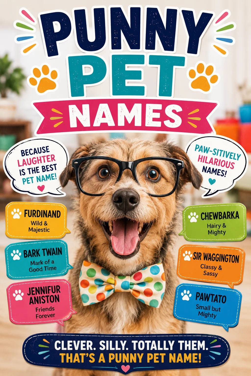 Punny Pet Names: 110 Clever & Hilarious Wordplay Ideas
