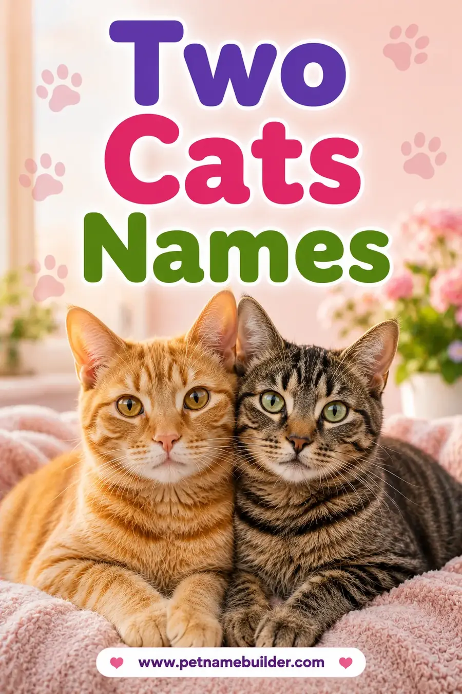 Names for Two Cats: 100 Perfect Pairs & Bonded Duos